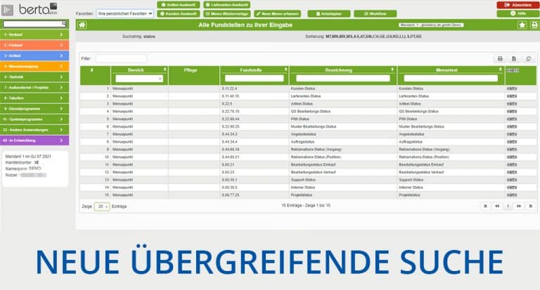 bertaplus Sie finden alles ganz einfach Neue übergreifende Suche